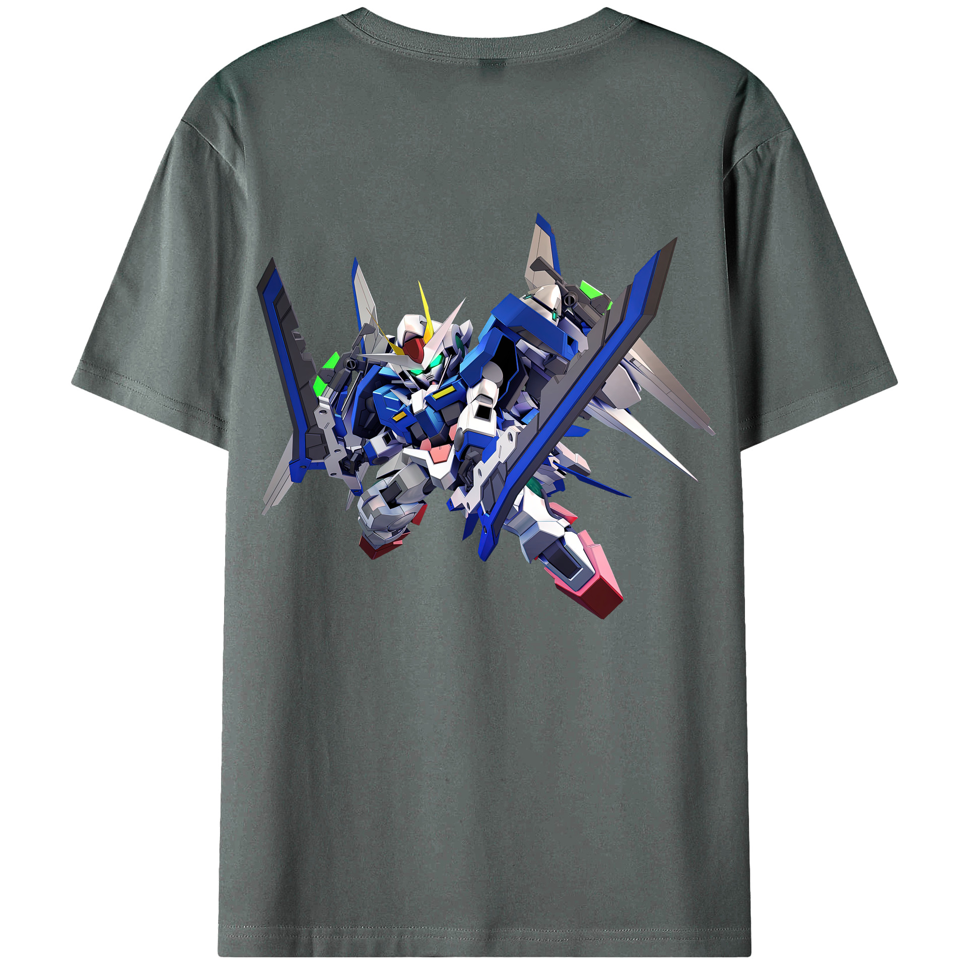 （画像用） 機動戦士ガンダム Mobile Suit Gundam 綿100％ メンズ半袖Tシャツ（バックプリント） 通気性